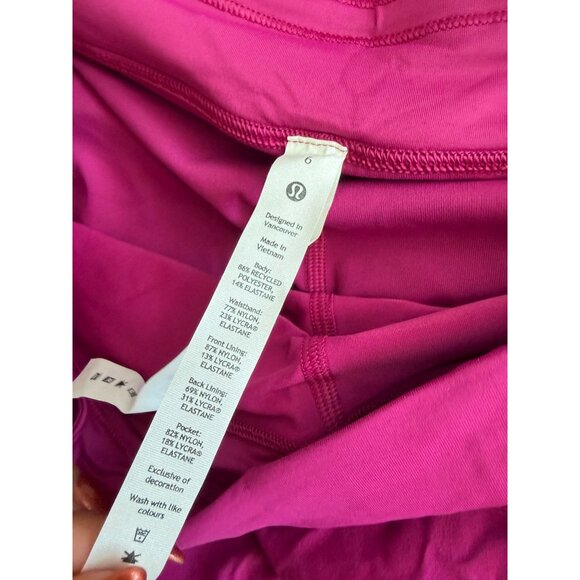 LULULEMON  Pace Rival MR Magenta Tennis Active Skort Size 6 NEW NWT - Picture 3 of 10